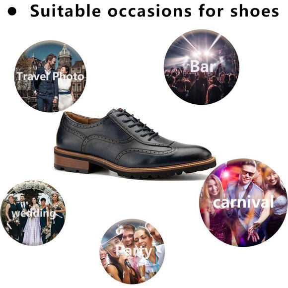 Men\'s Blue Oxfords Luxury Business Casual Shoes Men\'s Lace-up Fashion Shoes